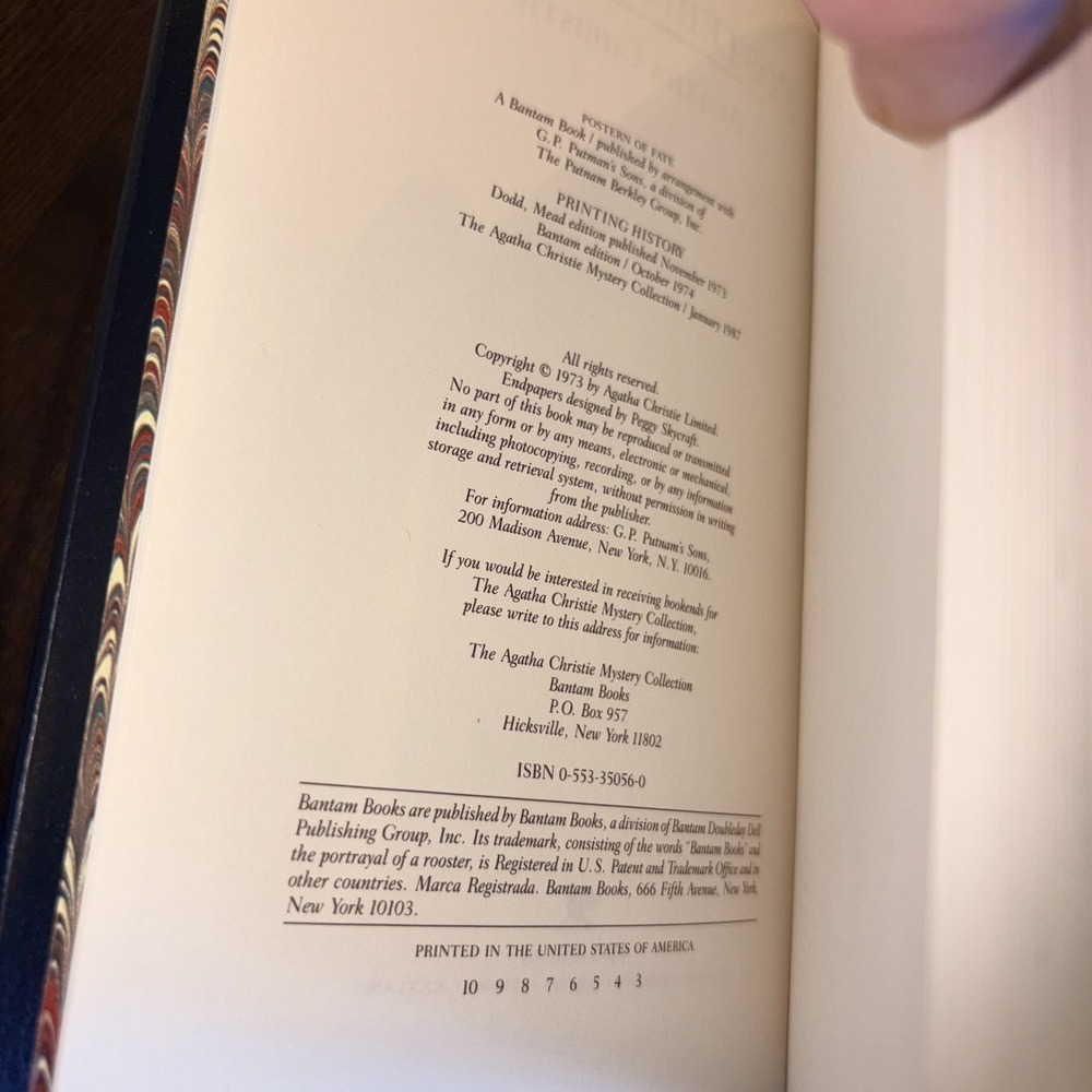 Postern Of Fate, The Agatha Christie Mystery Collection, Hardcover, Bantam 1987 - Picture 8 of 15